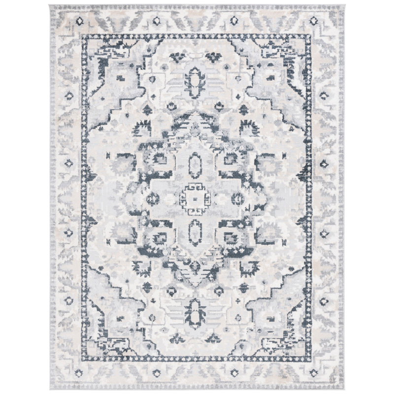 Lowrey Oriental Machine Woven Jute/Polypropylene Area Rug in Blue/Gray, Rectangle 8' x 10'