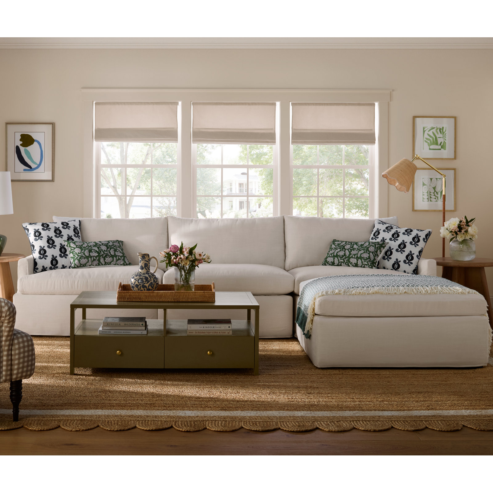 Wrenley Reversible Sectional, Nomad Snow Crypton® Chenille