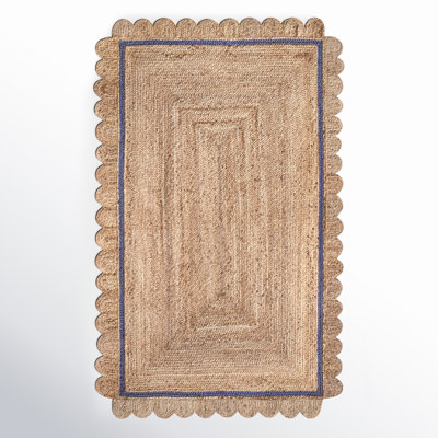 Damask Petals Braided Jute Area Rug