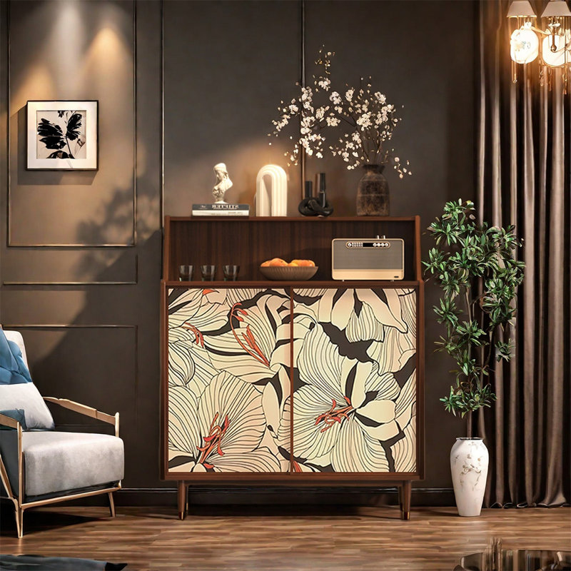 Armoire de rangement à trois tablettes en bois de pin
