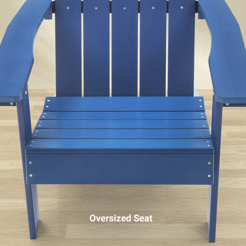 Ensemble de 4 chaises Adirondack, de toutes les saisons pour terrasse et jardin, aspect bois, Marine