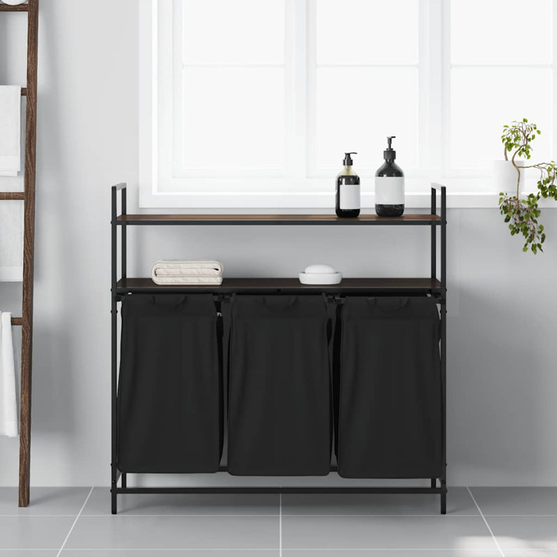 Laundry Basket 3 Compartments With Shelves