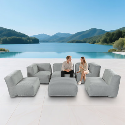6-Piece Outdoor Sectional Sofa For Patio, Garden And Swimming Pool