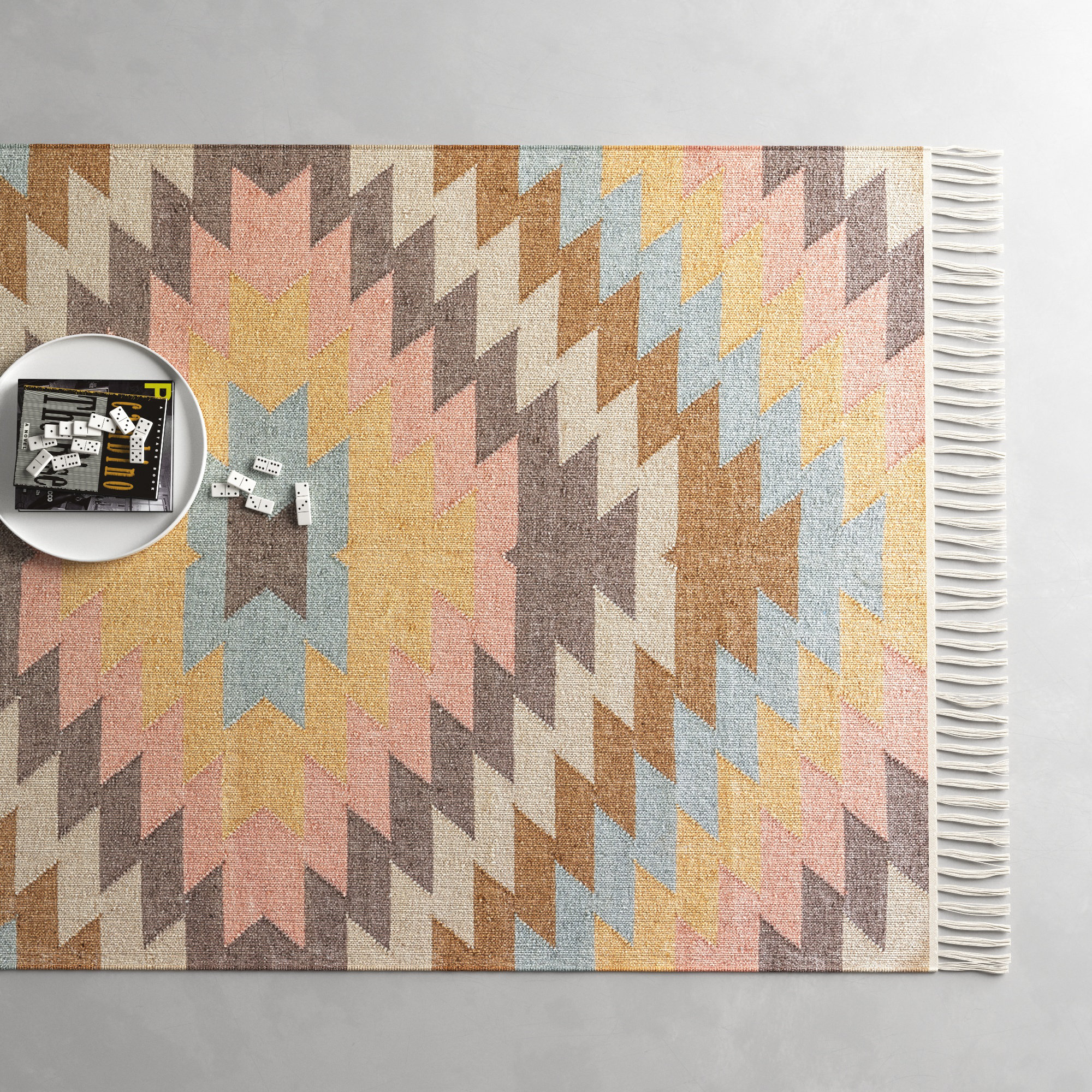 Avalyn Handmade Performance Pink/Orange/Brown Indoor/Outdoor Rug, Rectangle 8' x 10'