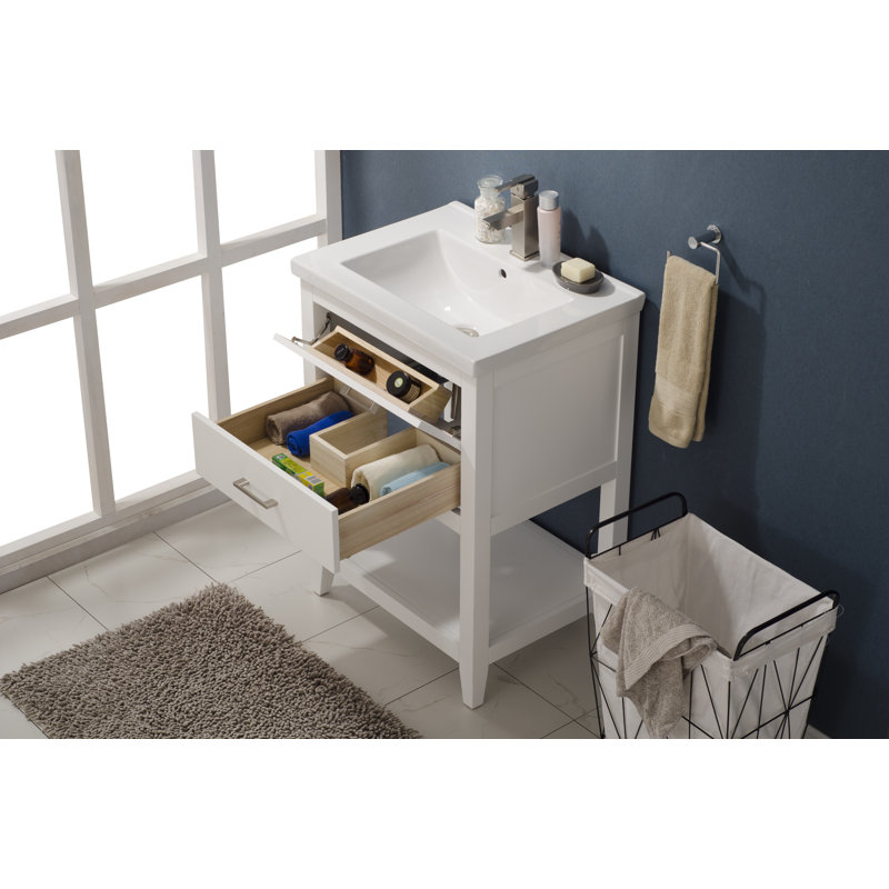 Ensemble de meuble-lavabo simple 24 po Eakins, Blanc