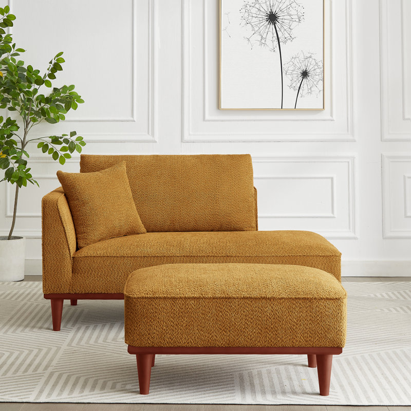 Chaise longue et tabouret rembourrés Finken, Orange