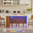 61" Kitchen Island With Imitation Marble Top – Portable Workstation With Storage Shelves, Power Outlets & Adjustable LED Light-28591944