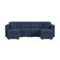 Lockheart 88in Modular 3 Seater Square Arm Sofa with 2 Ottomans in Blue