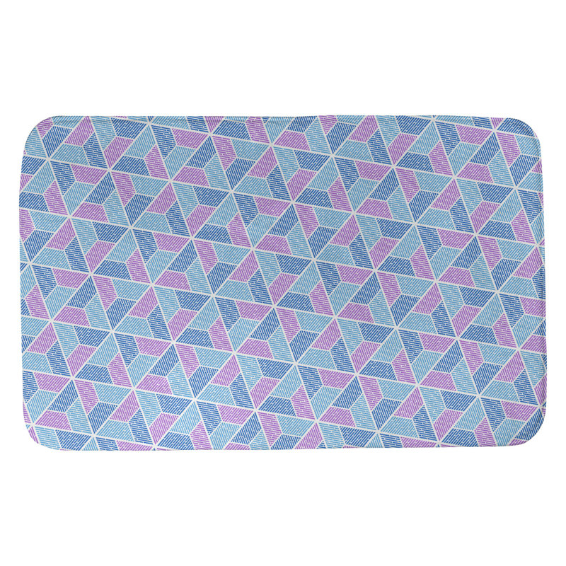 Tapis pour salle de bain katelyn elizabeth trapézoïdals, l 21 po x L 34 po, Bleu / Mauve