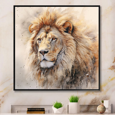 Lion, art mural sur toile, impression féroce et animal sauvage - lion féroce III