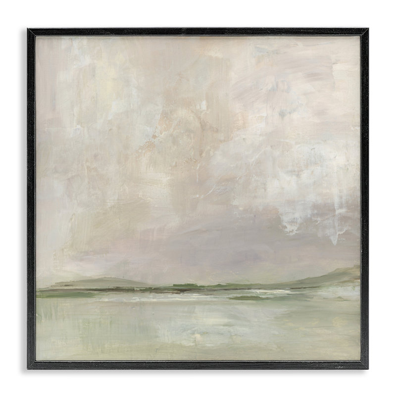 Un jet de couleurs neutres, estampe numérique, design par Kristen Dalpiaz, Giclée encadrée noir minuit, H 12 po x l 12 po