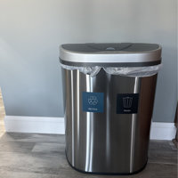 NINESTARS 18.5 Gal. Stainless Steel Motion Sensor Recycling Bin DZT-70-R3SL  - The Home Depot