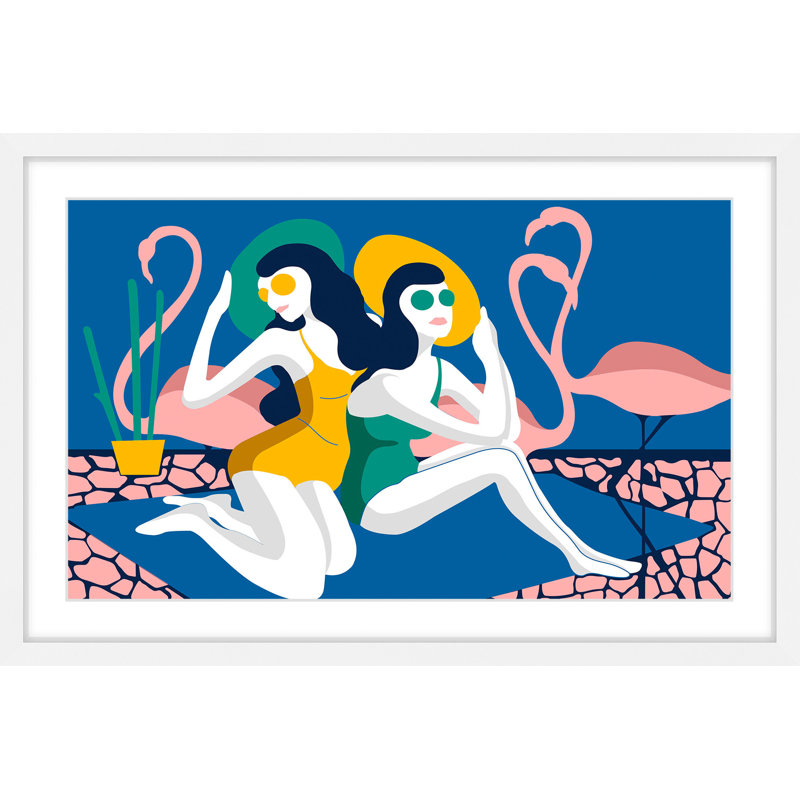 « filles chilling out », reproduction d’impression sur toile encadrée, H 24 po x l 36 po x P 1,5 po