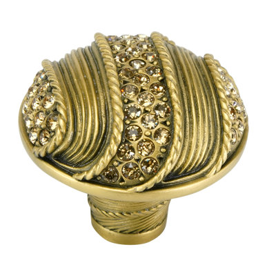 WALDORF KNOB DECORATED WITH LIGHT COLORADO TOPAZ SWAROVSKI CRYSTALS
