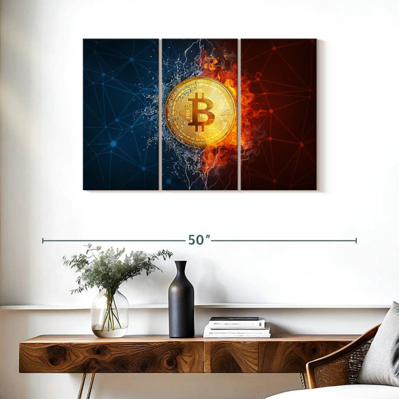 Bitcoin Duality, 24" H x 38" W