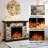 "50" Freestanding Electric Fireplace Bundle - Slate Tv Console With Remote, 7-Level Flame, 750W/1500W Dual-Power Heat