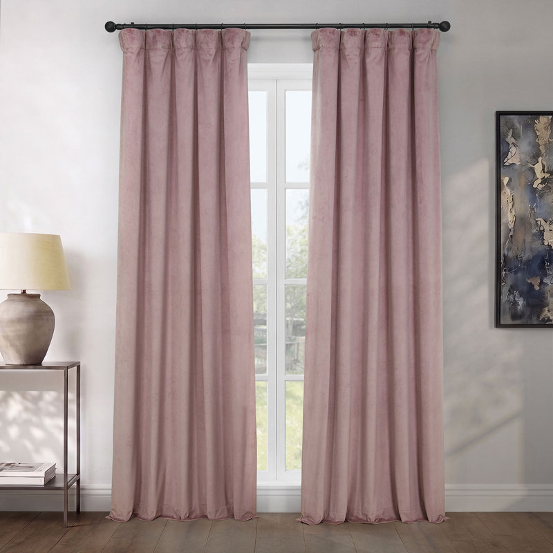 Rideaux en velours moelleux Matra pour chambre à coucher ‑ rideaux obscurcissants pour les fenêtres de salon, panneau simple