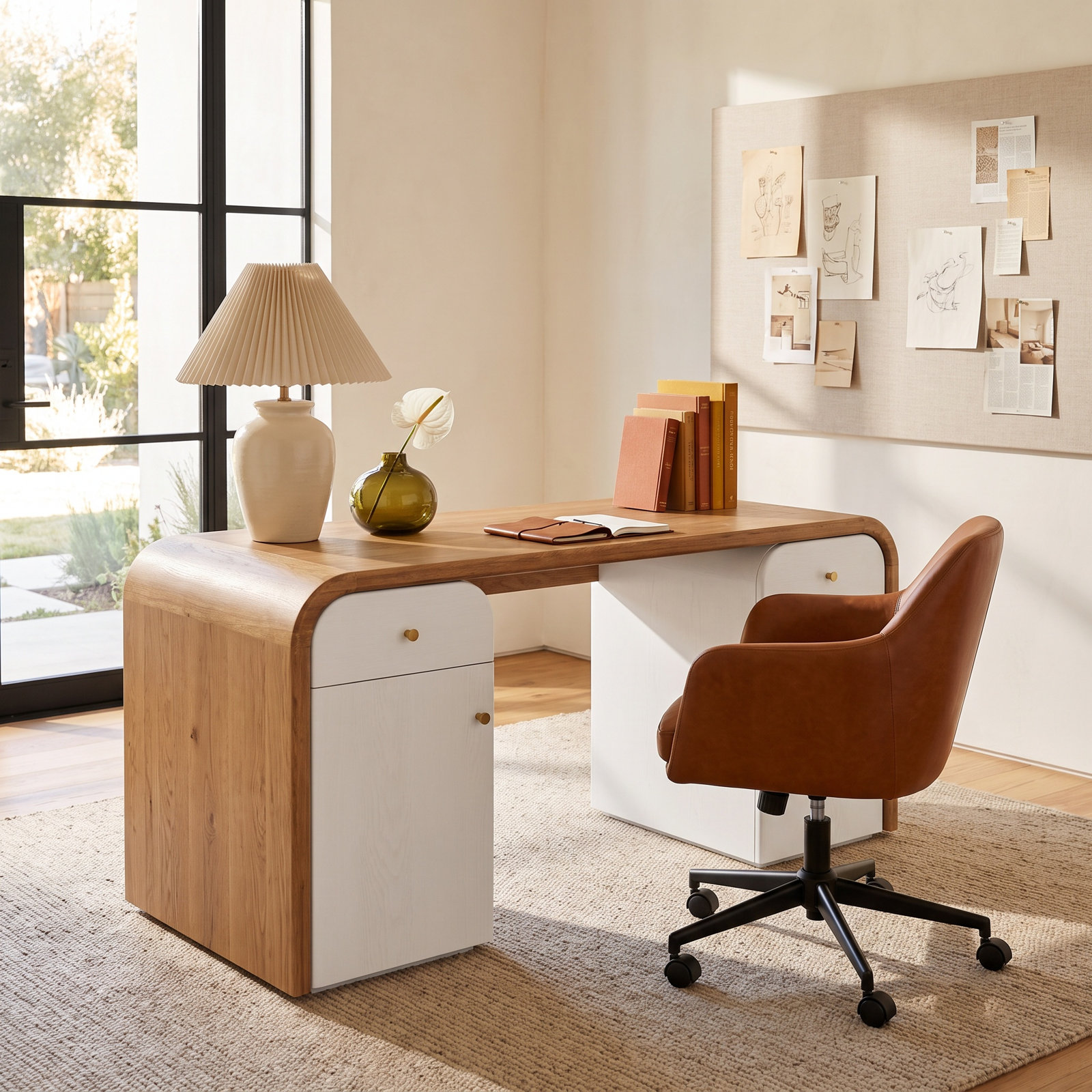 61" Oak Writing Desk