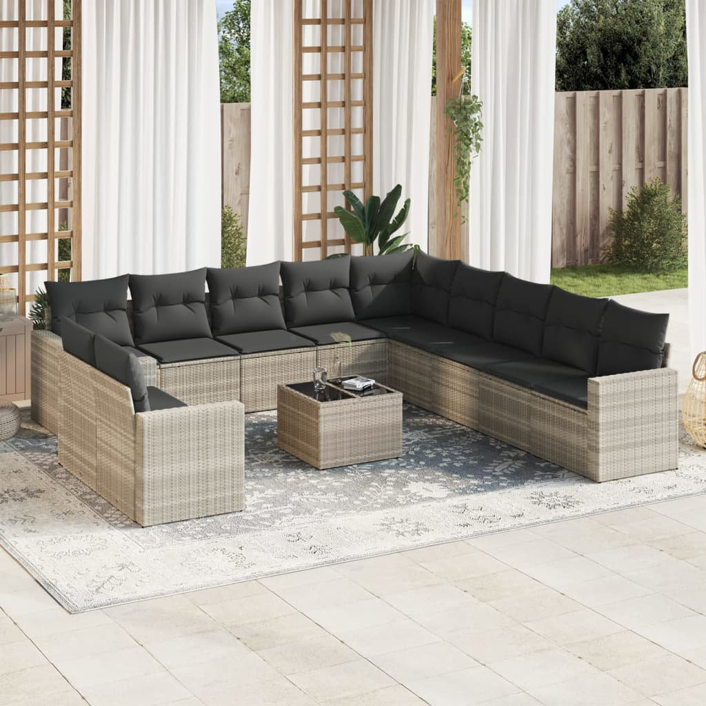 Lounge-Set Berrak aus Polyrattan mit Polster