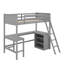 Lit mezzanine simple avec tablettes et bureau-850705730