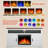Electric Fireplace, 60"Heater Wooden Surround Firebox, Adjustable Led Flame, Remote Control, 750W-1500W, Fireplace Tv Stand (Walnut)