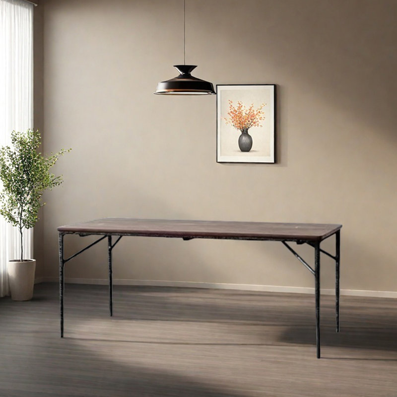 Table de salle à manger Vintage, H 29,92 po x L 78,74 po x l 31,49 po, Noir, noir, noir, noir