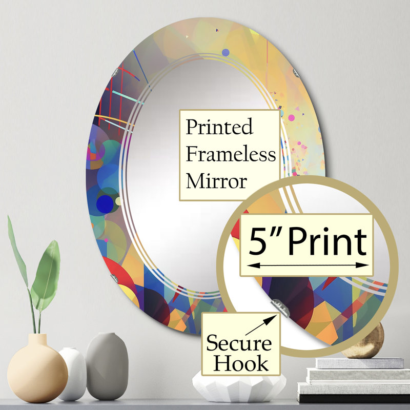 Murcott - Miroir mural moderne ovale, 30 po x 20 po