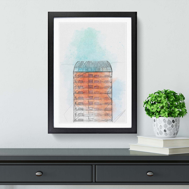 Sketching the Architecture Vol.39 - Picture Frame Drawing Print, Black Framed, 36cm H x 27cm W x 2cm D