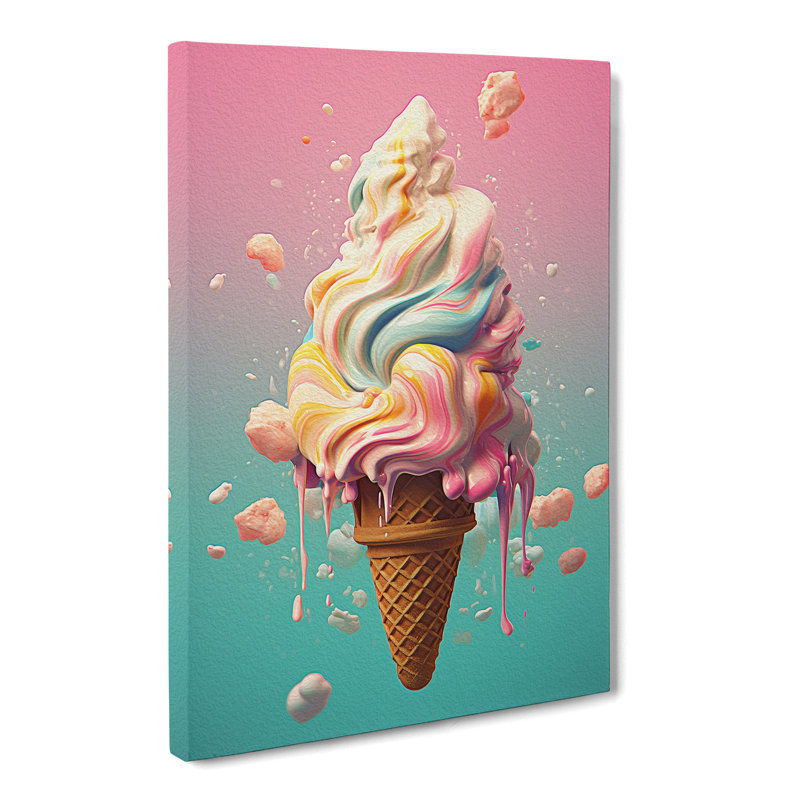 Ice Cream Digital - No Frame Print, 50cm H x 35cm W x 3cm D