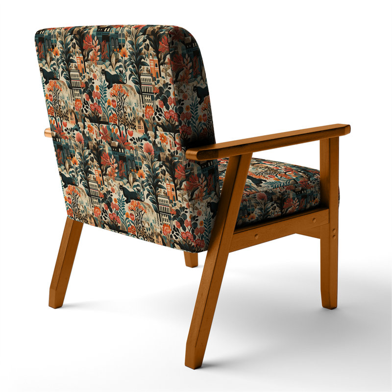 Fauteuil d'appoint rembourré Urban Jungle Mirage I, Accoudoirs carrés bruns