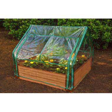 Gymax Wooden Cold Frame Greenhouse Raised Planter Protection for
