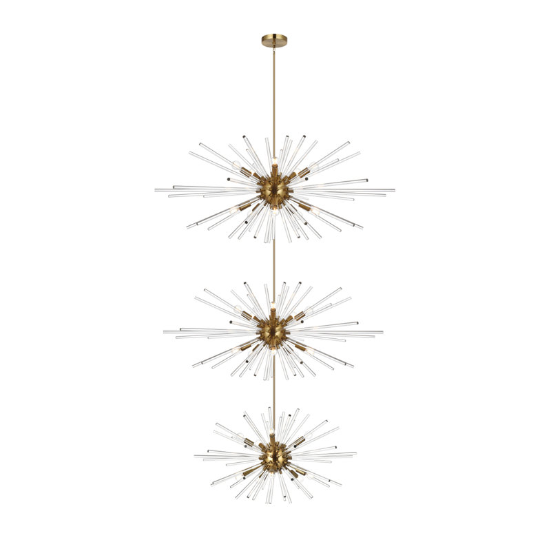 Francene 30 - Light Dimmable Tiered Chandelier, Satin Gold