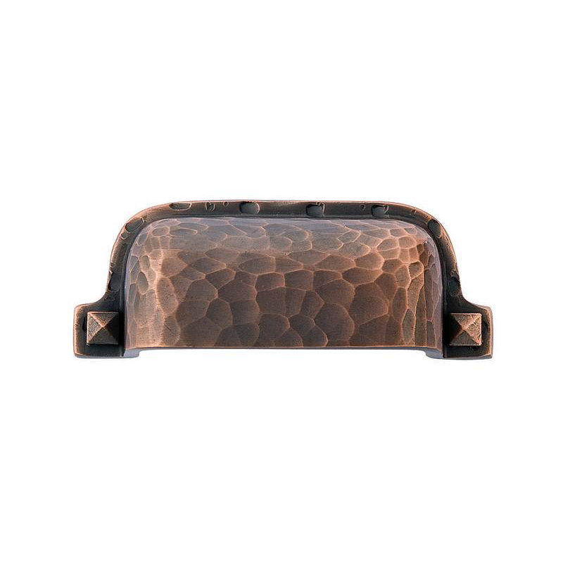 Hammered Bin 3" Center to Center Cup/Bin Pull, Oil Rubbed Bronze