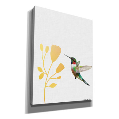 «Hummingbird and the Flower» par Seven Trees Design - peinture sur toile tendue