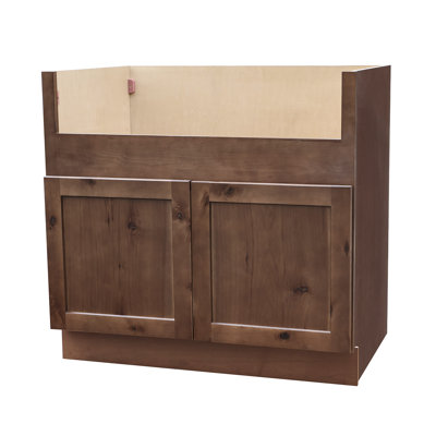 36" Rustic Walnut Farmers Sink Base cabinet