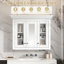 Armoire à pharmacie murale de 35 pouces avec miroir et 5 tablettes réglables, parfaite pour les petites salles de bain et les décors modernes