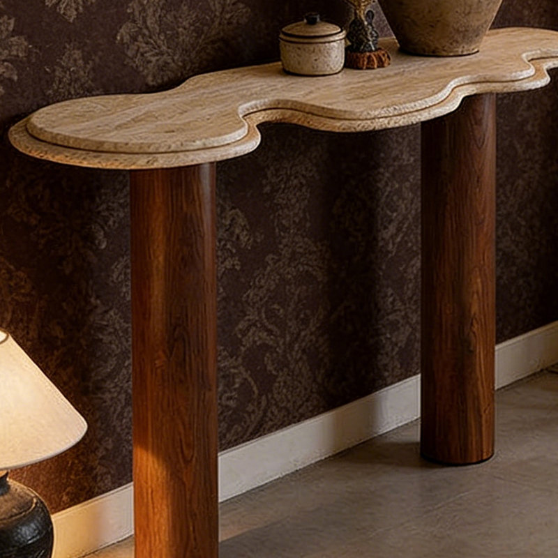 Stone Console Table, H 33,46 po x l 47,24 po x P 15,75 po