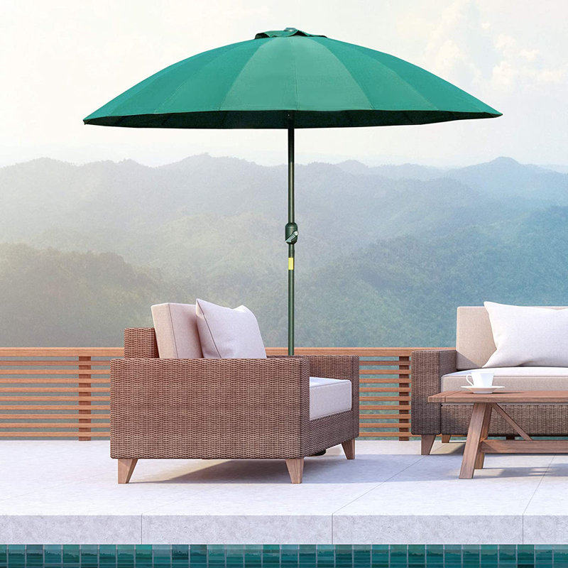 Aarun 279cm Tilt Beach Parasol, Green