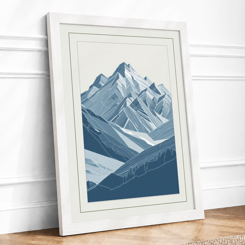 Alpine Ridges Minimalist - Print, A2 - 59.4 x 42.0 cm, White