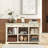  58" Long Sofa Table With Storage Retro Console Table With 3 Drawers & Open Shelves