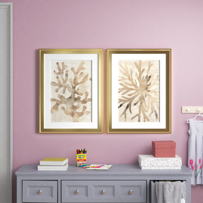 " Parchment Coral I " 2 - Pieces