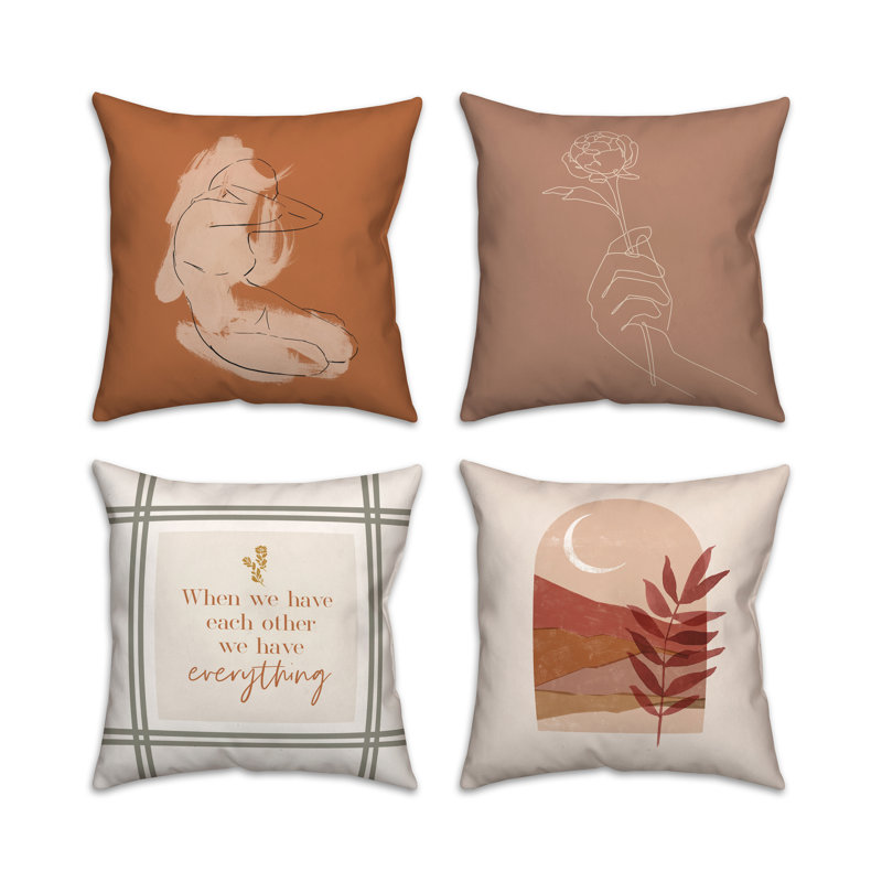 Ensemble de 4 taies décoratives pour fenêtre