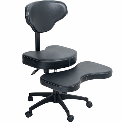 VIVO Black Cross Legged Chair with Wheels