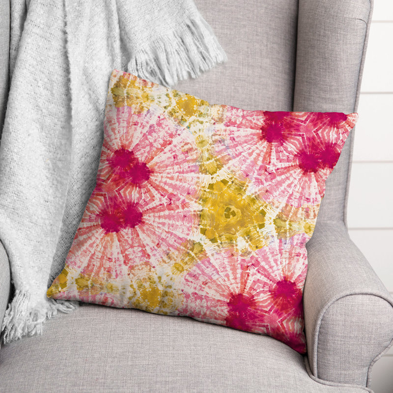  Housse et insert de coussin extérieur d'extérieur, Rose / Jaune