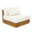 Très grande chaise longue d'extérieur en bois d'acacia avec coussins Zyla