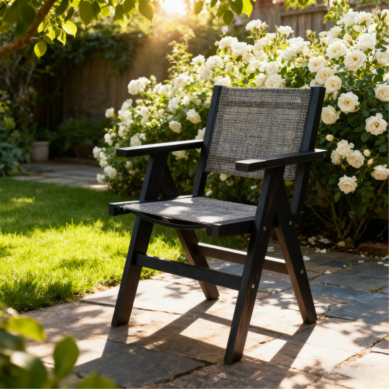 Lounge chair color, suitable for all seasons: Outdoor lounge chair, made of sturdy material, equipped with 304 stainless steel accessories.