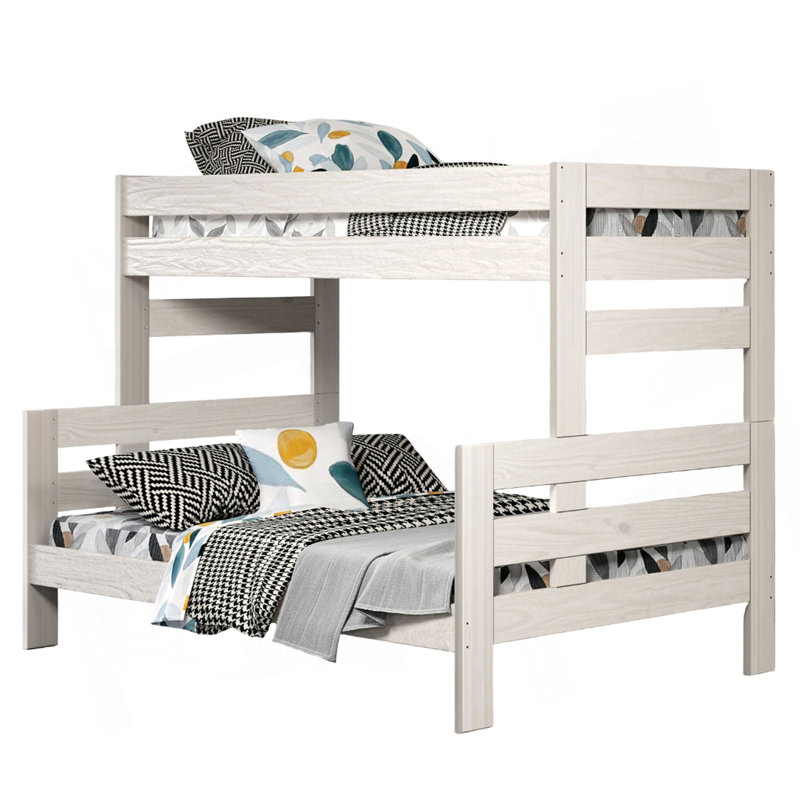 Planches de lit superposé rustique en bois, Blanc