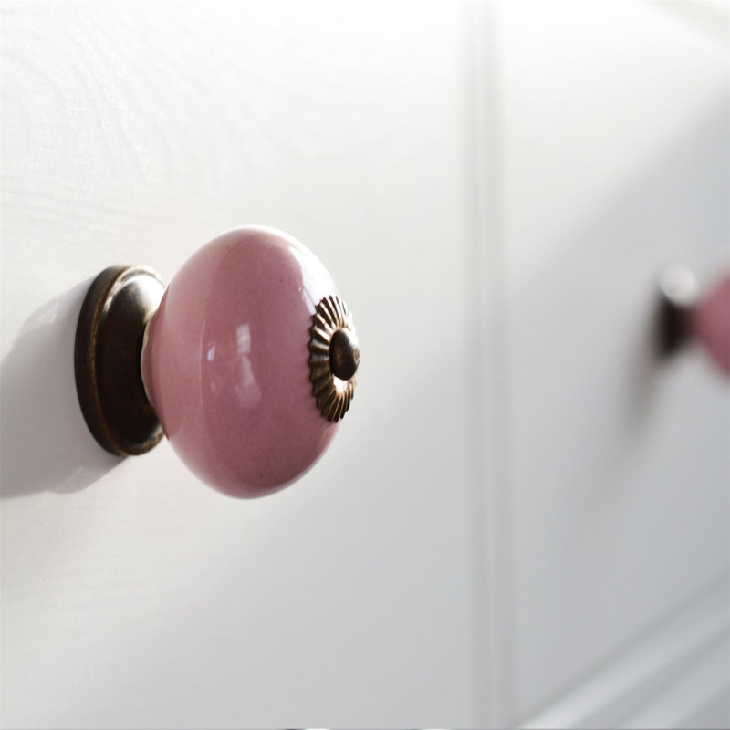 Nicola Spring - Round Ceramic Cabinet Knobs, Pink