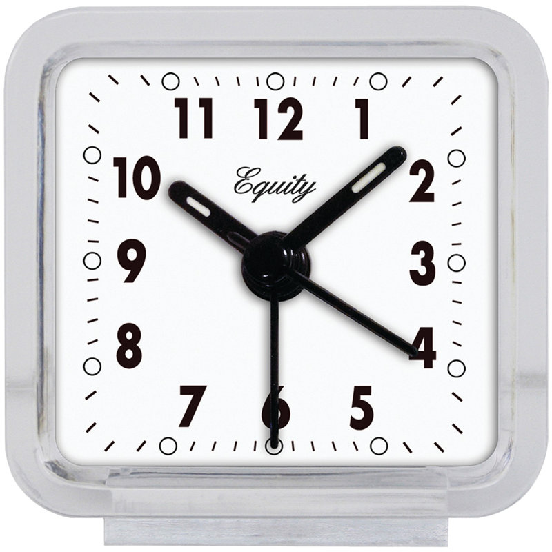 Horloge de table à alarme analogique moderne et contemporaine en blanc