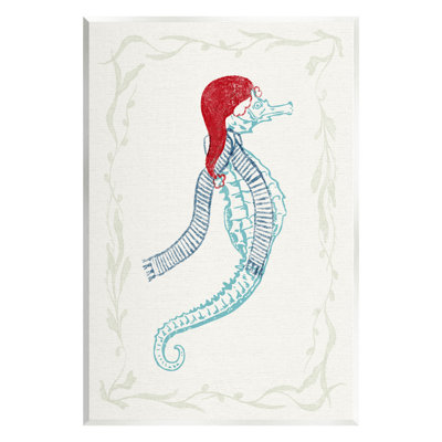 " Coastal Christmas Seahorse Santa " by Lil' Rue
